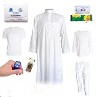 SET COMBO Jubah Lelaki+Kain Ihram+Tali Pinggang+Baju Haji+Seluar Haji