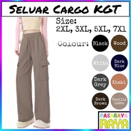 KGT CARGO Bamboo Slack Seluar Cargo Bertali Size 2XL-7XL Perempuan Ladies Cargo Slack Pants Seluar G