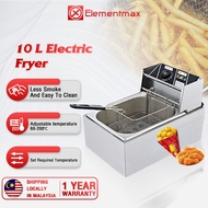 【my plug】Electric Deep Fryer 10L/4.5KW Commercial Stainless Steel Single Tank Dapur goreng elektrik 油炸機