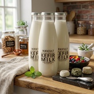 Kefir Milk 500ml (Goat/Cow) – Halal Live Probiotics Authentic Sour & Tangy No Preservative Unpastuer