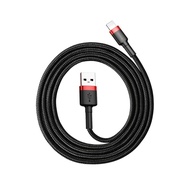 【BASEUS 倍思】 倍思 卡福樂USB-A to Lightning 2.4A 1M數據線 紅+黑