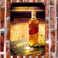 Johnnie Walker Red Label Scotch Whisky Red Square JOHNNIE WALKER Original Metal Sign tin painting