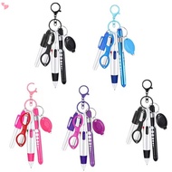6-in-1 Multifunction Nurse Ballpoint Pen Set Flashlight Foldable Scissors Ballpoint Pen Keychain Nur