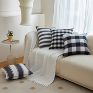 sarung bantal sofa Simple Polyester Cotton Black and White Chessboard Checkerboard Style Pillow cushion cover