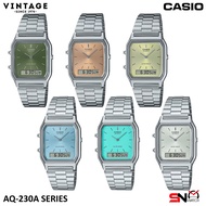 Casio AQ-230A Original Vintage Analog Digital Watch Stainless Steel Band Unisex Watch
