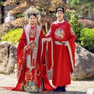 YQMing Hanfu Wedding Clothes2023New Chinese Wedding Dress Wedding Dress Couple a Chaplet and Official Robes Heavy Indust