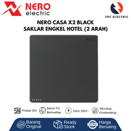 SAKLAR LAMPU - STOP KONTAK - SAKLAR - SAKLAR NERO CASA X2 BLACK MATTE - SAKLAR NERO - NERO INBOWDU