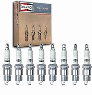 8 pc Champion Copper Plus Spark Plugs compatible with Ford F-250 5.0L 5.8L 7.5L V8 1974-1997