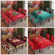 2023聖誕椅套  數碼印花桌布椅套 防水防油聖誕桌布 聖誕節椅子套