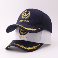 Navy Cap White Baseball Cap Four Seasons Universal Retro Captain Navy Etiquette Cap 0818