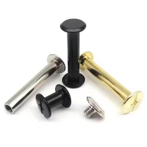 10pcs Golden Silver Black M5x4-50mm Leather Bag Belt Photo Scrapbook Album Account Book Post Binding