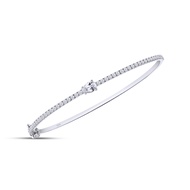 1 Carat Pear & Round Cut Lab Created Moissanite Diamond Tennis Bangle Bracelet For Women In 14K Gold