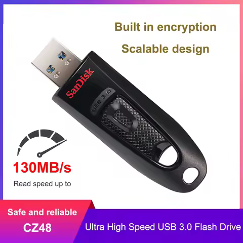 SanDisk Ultra USB3.0 Flash Drive 256GB 128GB 64GB Flashdisk 32G 512GB USB 3.0 Pen Drive 130MB/s USB 