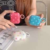 Polka Dots Candy Color Glossy Earpods Case for Airpods 2 3 4 Pro2 Wireless Earphone Cover for Airpod