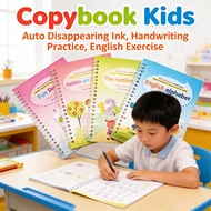 Magic Kid's Calligraphy Learning Notebook, English, 4PCS, Magic Books, Copybook Pen