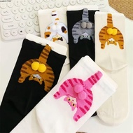 Cherry Week Cat Egg Socks - Moisture-Wicking Breathable Cotton Cartoon Design Sport Socks