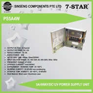 7-STAR* 12V 5A DC12V 4CH Output CCTV Camera Power Supply Unit Distribution Box with Fused