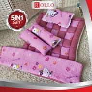 Toto Baby Sleeping Bed (5IN1) Set Selimut Bantal Tilam Bayi Patchwork Bedsheet