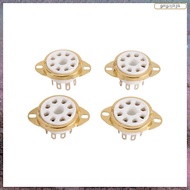 [L E U R] 4PC 8 Pin Ceramic Socket Tube Top Vacuum Octal Value For KT88 EL34 6V6 6650 274B