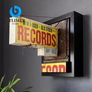 BTLIMER Record Wall Decor Light, Energy Saving  Miniature Record Store Retro Wall Light, Creative Ye