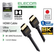 ELECOM Ultra High Speed HDMI 2.1 Cable (8K/60Hz, 4K/120Hz, Dolby Vision, HDR, Gaming, TV/PC/Console)