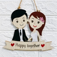 OHAY decorative wooden board, decoration, wall hanging - Bride and groom wedding (Free hanger)