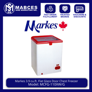 Markes 3.9 cu.ft. Flat Glass Door Chest Freezer MCFG-110XW/G