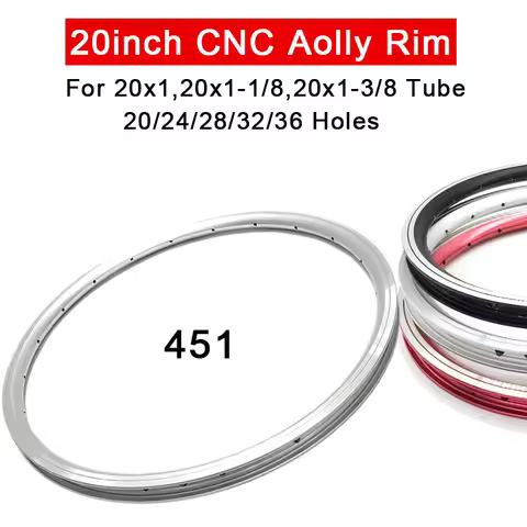 1PC/2PCS 20"451 Bicycle Rim 20Inch 20/24/28/32/36 Hole BMX Rims Double Layer Folding Bicycle Ring CN