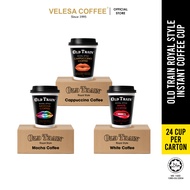 Deary Old Train Royal Style Instant Cup Coffee Premix - White Coffee/Cappuccino/Mocha (24 Cup)