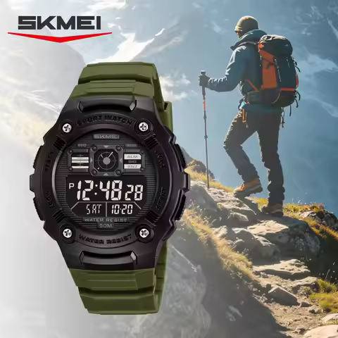 SKMEI 2636 Multifunctional Men's Military Sports LED Watch Waterproof Timing Leisure Digital Watch E
