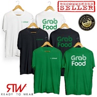 (Ready Stock) GRABFOOD T-SHIRT 100% COTTON ROUNDNECK SHORT SLEEVE WHITE BLACK GREEN(XS-3XL)