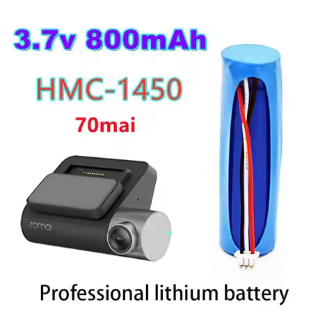 70mai Dash Cam pro HMC1450 Replacement Battery 3.7V 800mAh New 3-Prong Connector 14x50mm Dash Camera
