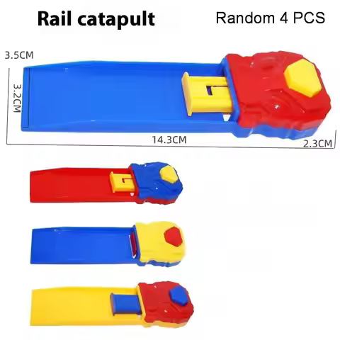 4Pcs Christmas Birthday Gift For Boys Kids Mini Plastic Track Launcher Competitive Racing Game Devel