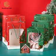 Christmas Gift Bag Hand Held Paper Bag Clothing Packing Shopping Kraft Bags Wrapping Paper Makeup Storage Creative Tote