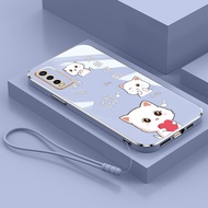 Electroplating cute cat for Oppo A96/A36 Oppo A36/A76 Oppo A16K Oppo A16E Oppo A16 Oppo A52/A92 Oppo