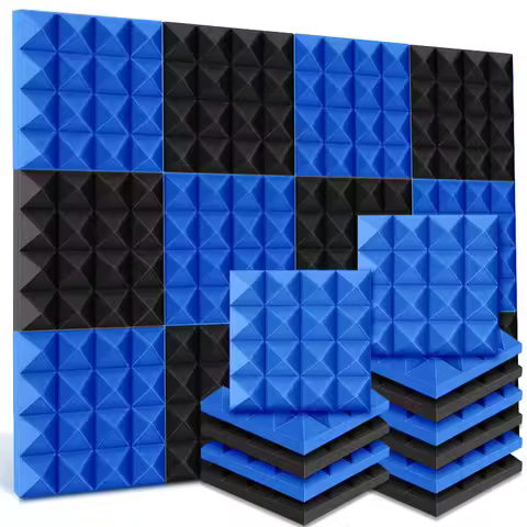 Make friend Pyramid Acoustic Soundproof Foam 12Pcs 25x25x5cm Noise Insulation Sound Absorption Treat