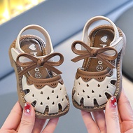 Kasut bayi perempuan untuk musim panas, sandal tertutup yang bernafas untuk kanak-kanak perempuan, k