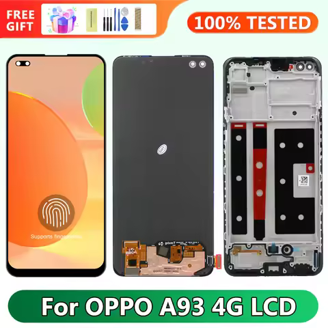 Super Amoled A93 4G Screen with Frame, for Pantalla Oppo A93 Lcd Display Touch Screen Digitizer Asse