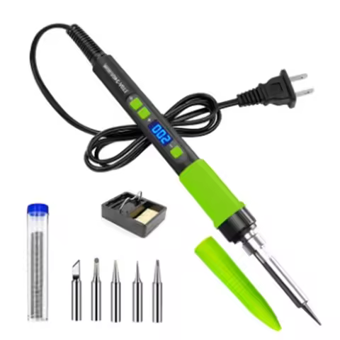 COFA-90W Soldering Iron Kit With 5 Tips & Stand, LCD, Auto-Sleep, Fast Heat, 180-500°C (356-932°F), 