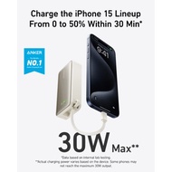 Anker Nano 10K Portable Power Bank With Built-In USB-C Cable (30W) A1259