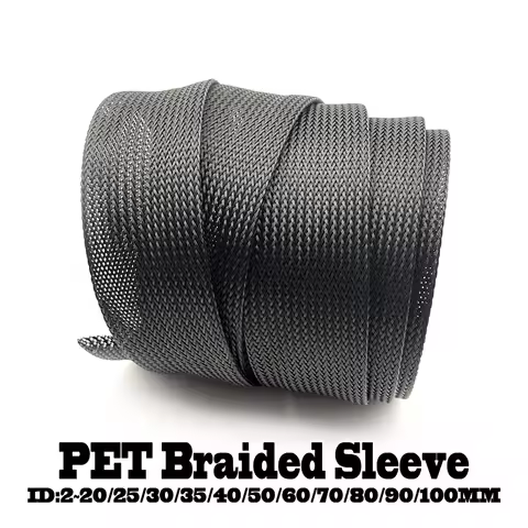 PET Braided Cable Sleeve/Split Loom Tube for Cable Protection ID 2 3 4 6 8 10 12 14 16 18 20 25 30 3