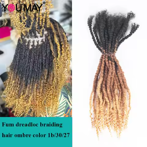New Fum Dreadloc 1b/30/27 Ombre Color Dread Lock Braiding Hair Crochet Braiding Hair Real Human Hair