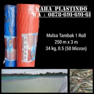 Terbaru Plastik Mulsa Tambak 50 Micron 1 Roll 250 M X 3 M, 34 Kg