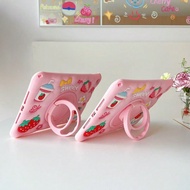 เคสไอแพด มีช่องใส่ปากกา, ซิลิโคนไอแพดแอร์ 6, 10.2 นิ้ว เจนเนอเรชั่น 9 8 ลายการ์ตูนสีชมพูลายดอกทานตะว