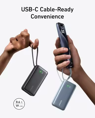 Anker Nano Power Bank 10000mAh PD 30W Max Output Fast Charging Portable Fast Charger Built-in USB-C 