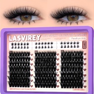 D Curl Individual Cluster Lashes Voluminous   Elongated   DIY Lash Extensions Cluster Lashes with Bo