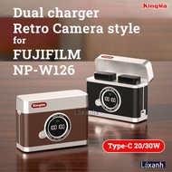 Kingma Fujifilm NP-W126 Retro Style Dual Charger QC/PD 20W Fast Charging Camera for Fujifilm w126 XT