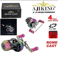 AJIKING HIGH SPEED RATIO 9.1.1 MESIN MANCING BAITCASTING AJIKING ROME CAST 4KG MAX DRAG FISHING TECH