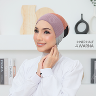 ALAYNA 4 Color Inner Scarf | Hijab Anti-Migraine Half Knit Cotton Bandana Underscarf