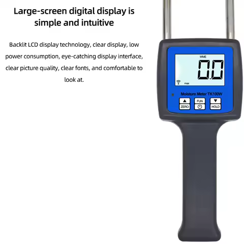 TK100W 0-80% Wood Sawdust Moisture Tester Digital Humidity Monitor Wood Moisture Content Detection f